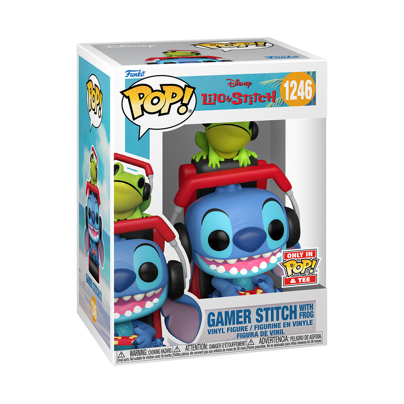 Pop! & Tee Gamer Stitch With Frog, , hi-res view 3
