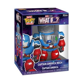 Bitty Pop! Bitty Bot Captain America Mech with Captain America, Image 2