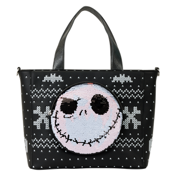 The Nightmare Before Christmas Jack Skellington Reversible Sequins Tote Crossbody Bag with Coin Bag,  The Nightmare Before Christmas Jack Skellington Reversible Sequins Tote Crossbody Bag with Coin Bag, Image 1