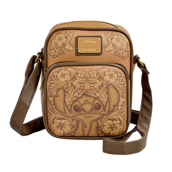 Stitch Brown Debossed Crosbody, Image 1