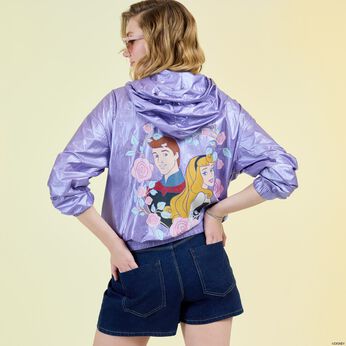 Sleeping Beauty Princess Aurora & Prince Phillip Floral Windbreaker Half-Zip Unisex Hoodie LFlifestyle1 view 2