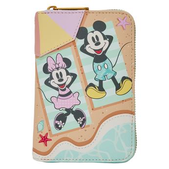 Mickey & Minnie Beach Fun Zip Around Wallet, , hi-res view 1
