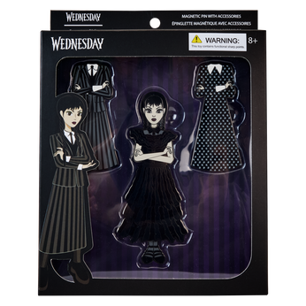 Wednesday Addams Paper Doll Magnetic Pin Set, , hi-res view 1