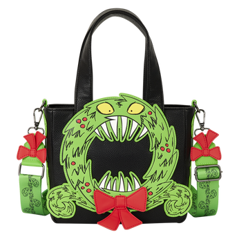 The Nightmare Before Christmas Man-Eating Wreath Glow Mini Tote Crossbody Bag, , hi-res view 1