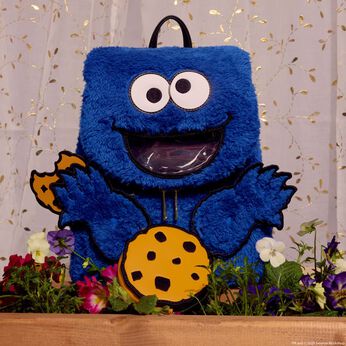 Sesame Street Cookie Monster Plush Cosplay Mini Backpack With Coin Bag, Image 2