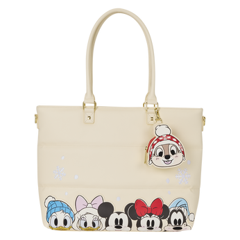 Mickey & Friends Holiday Snow Tote Crossbody Bag with Coin Bag, , hi-res view 1