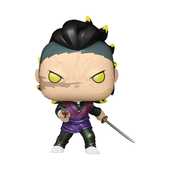 Pop! Genya Shinazugawa (Demon Form) (Metallic) with Pop! Protector, Image 2
