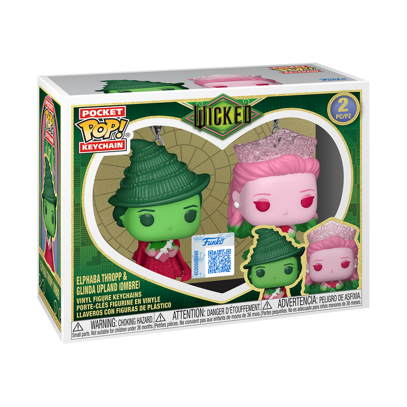 Pop! Keychain Elphaba Thropp & Glinda Upland (Ombre) 2-Pack, , hi-res view 2