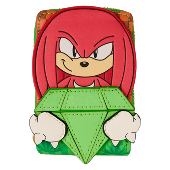 Sonic The Hedgehog Limited Edition Knuckles Emerald Glitter Accordion Wallet, Image 1