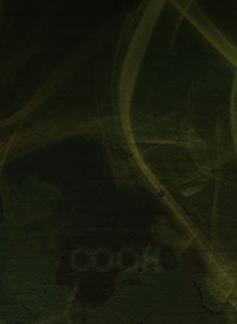 Dark green textured background with a moody, distressed appearance.