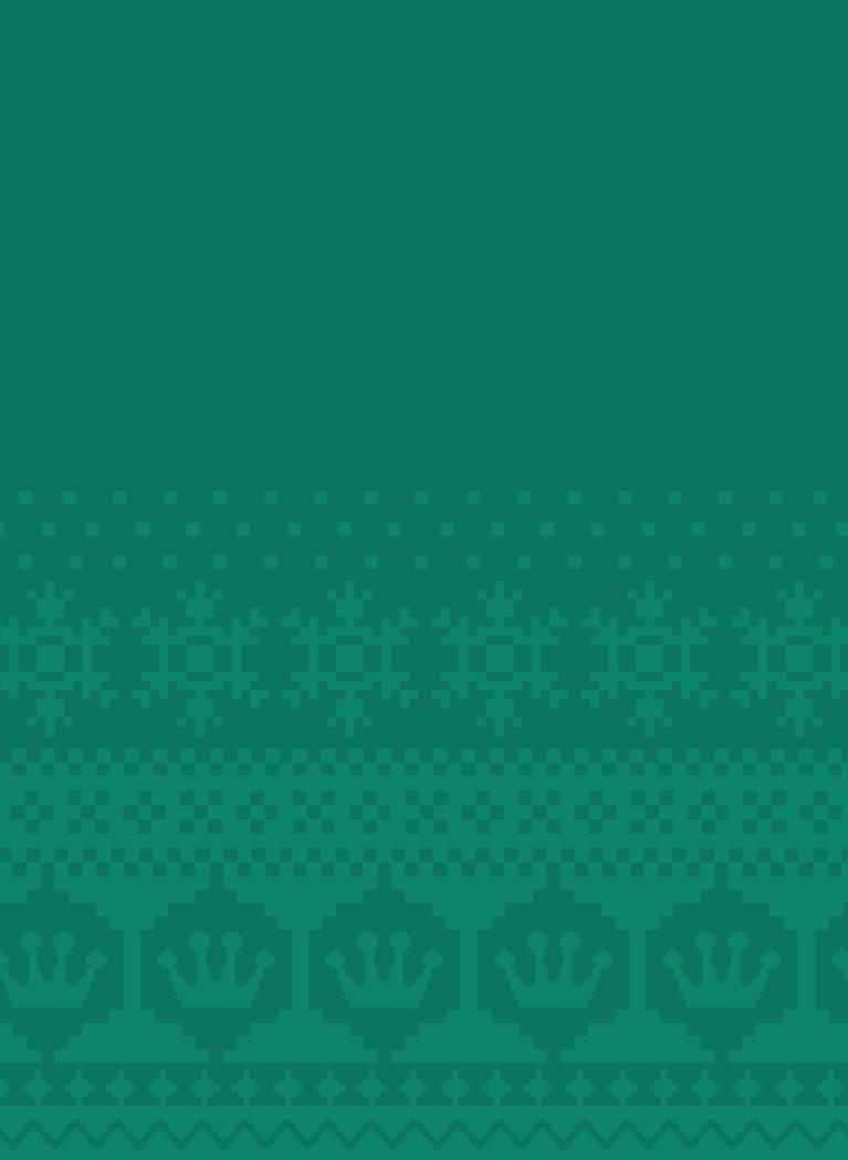 Green background with winter jumper trim
