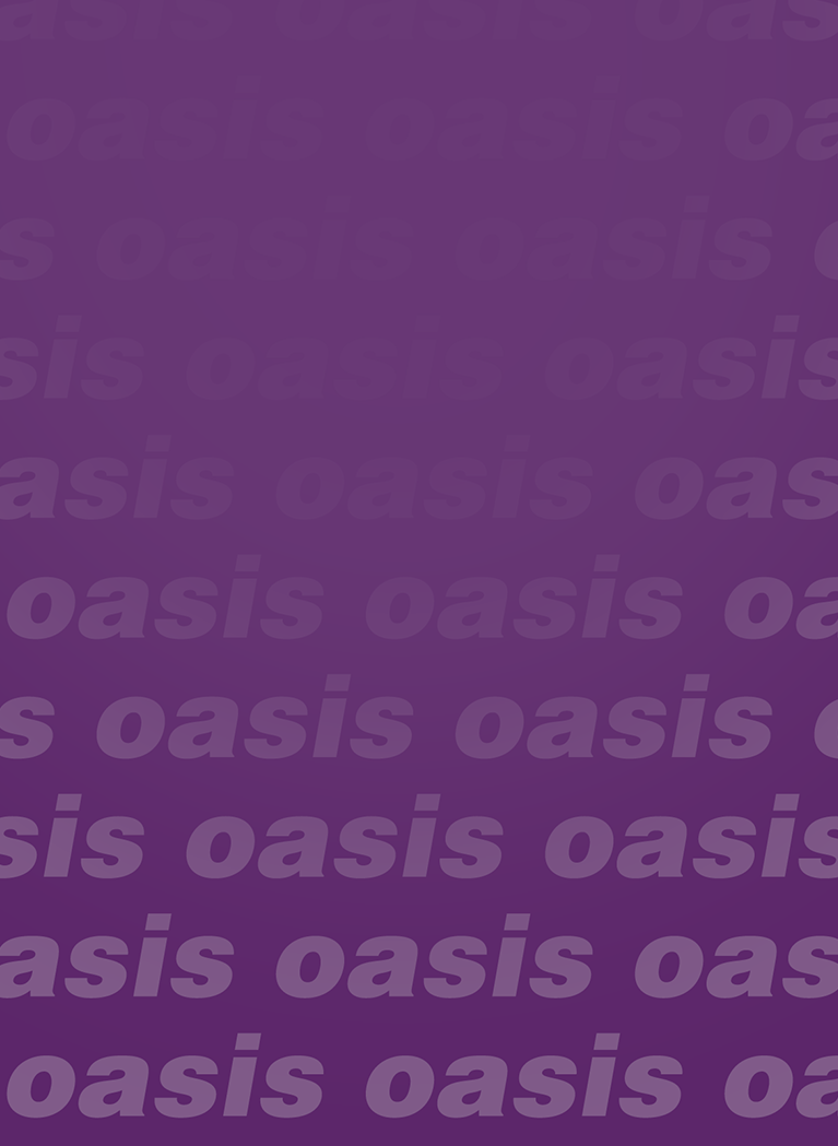 purple background with oasis written allover