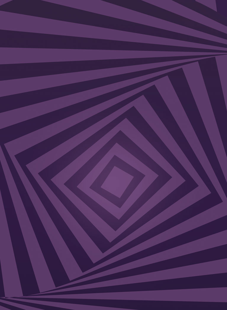 Purple geometric background with bold radiating stripes and layered diamond shapes