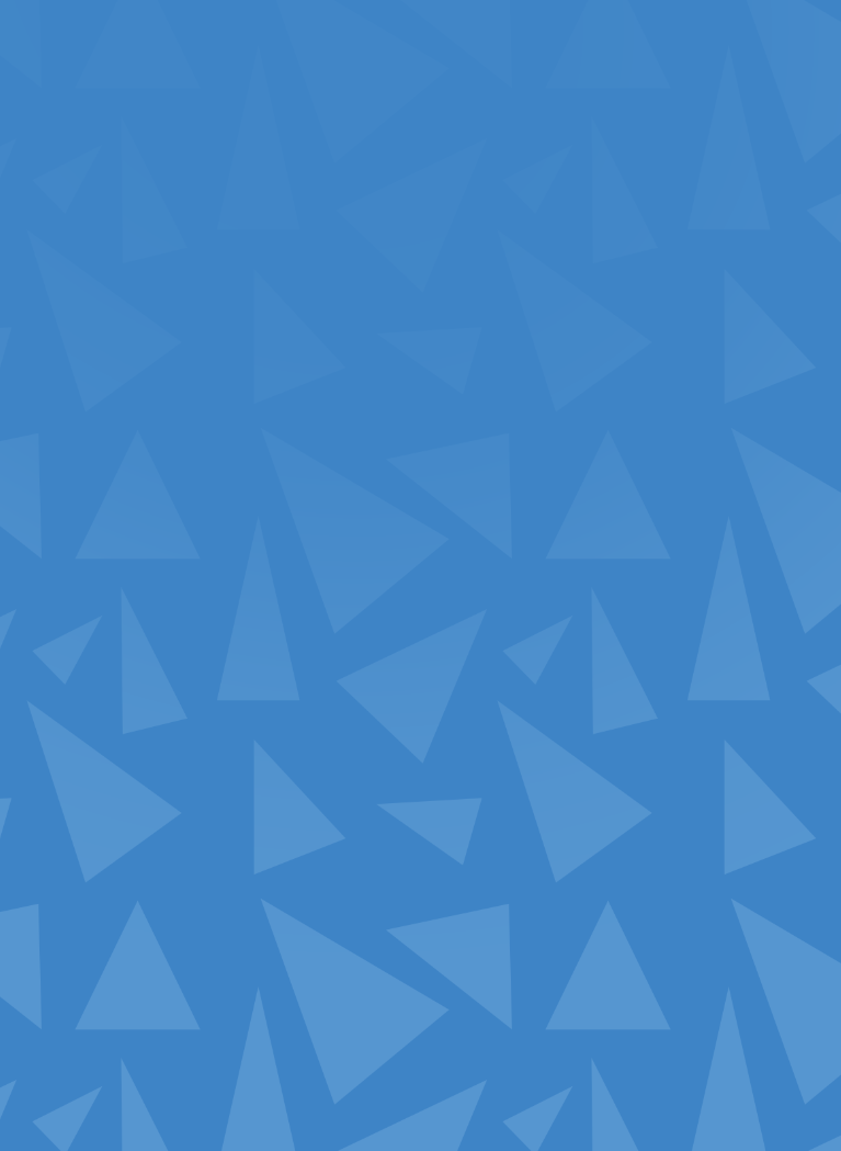 Bright blue geometric background featuring scattered translucent triangles in various sizes on a solid blue backdrop.