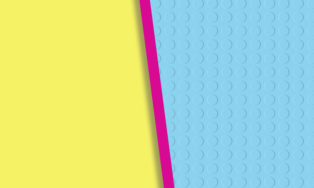 Yellow triangle intersected by pink line with blue triangle with circular texture