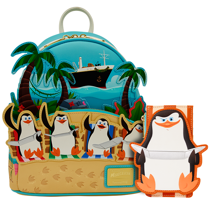 Madagascar Penguins Loungefly Backpack and wallet