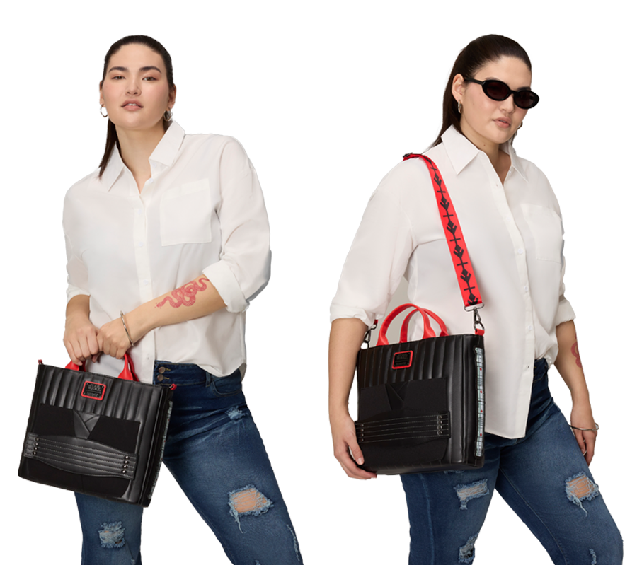 Close up of Kpop Demon Hunters Loungefly Derpy backpack