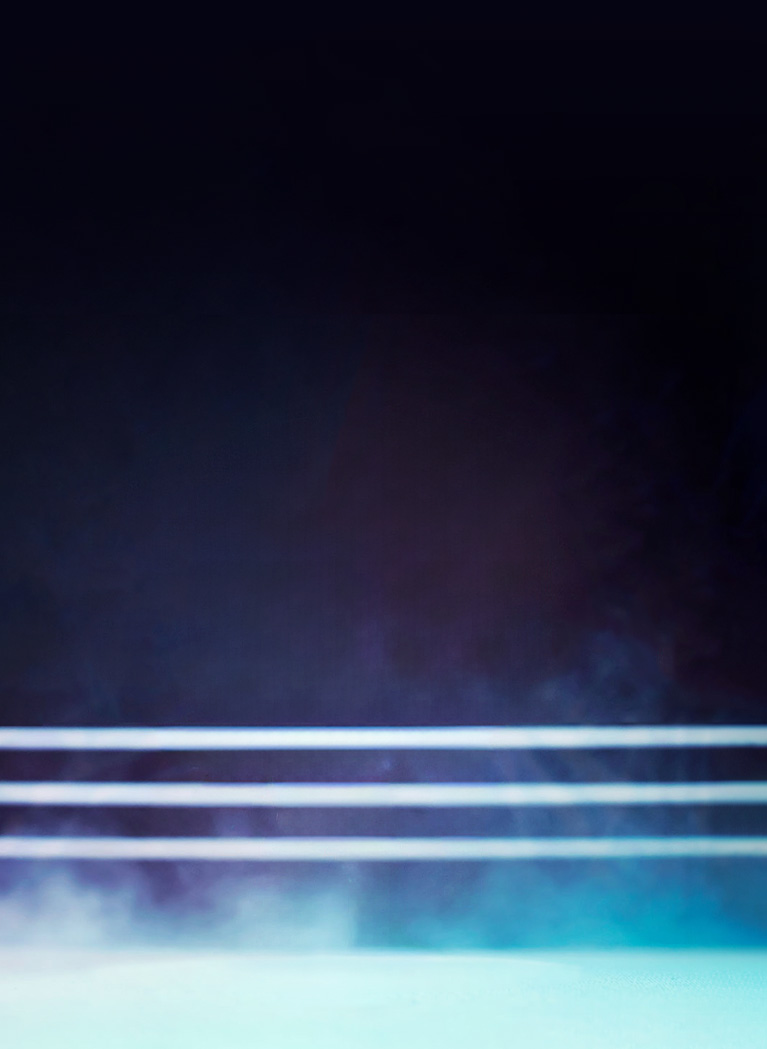 Wrestling ring background with Blue and Purple hues and fade to Black effect