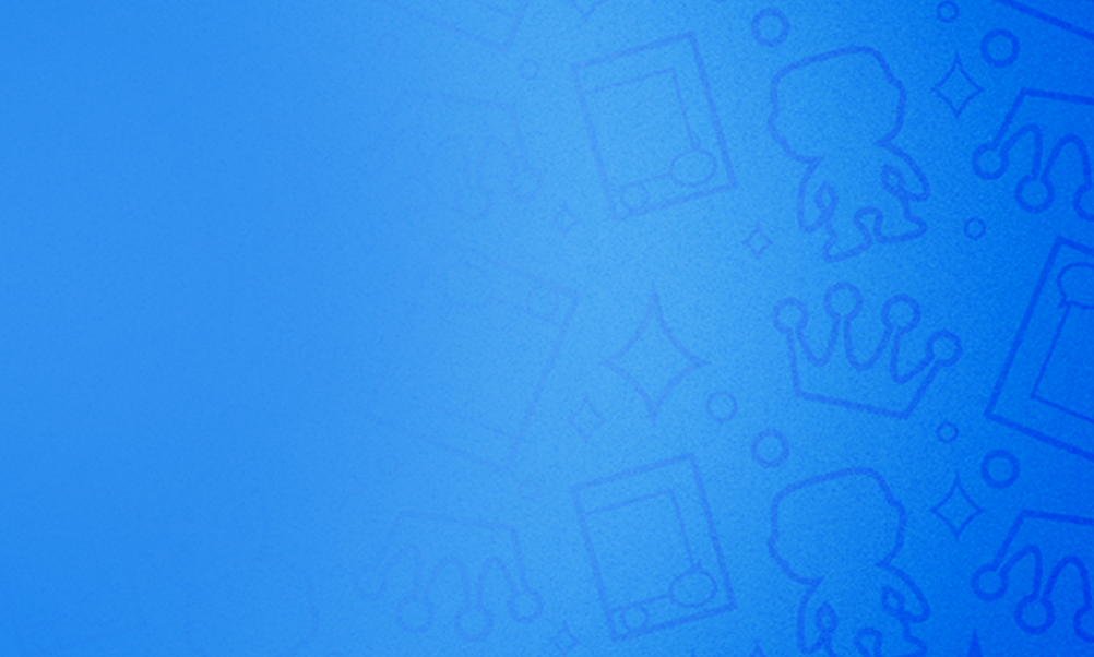 blue gradient background with pop, crown and pop box silhouette pattern