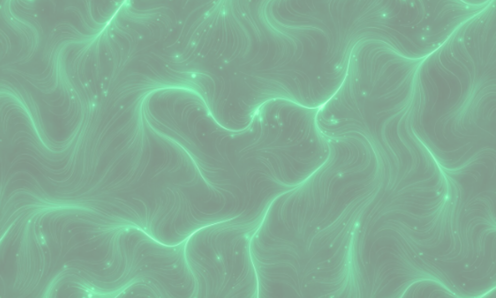 Glowing green energy background with swirling light effects