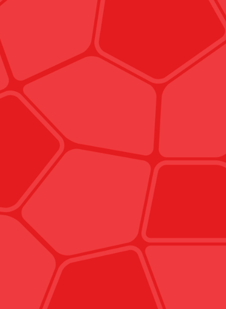 Abstract football hexagon pattern with red overlay