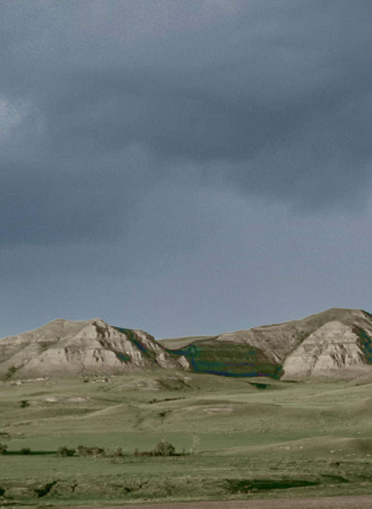 Mountain landscape with stormy sky