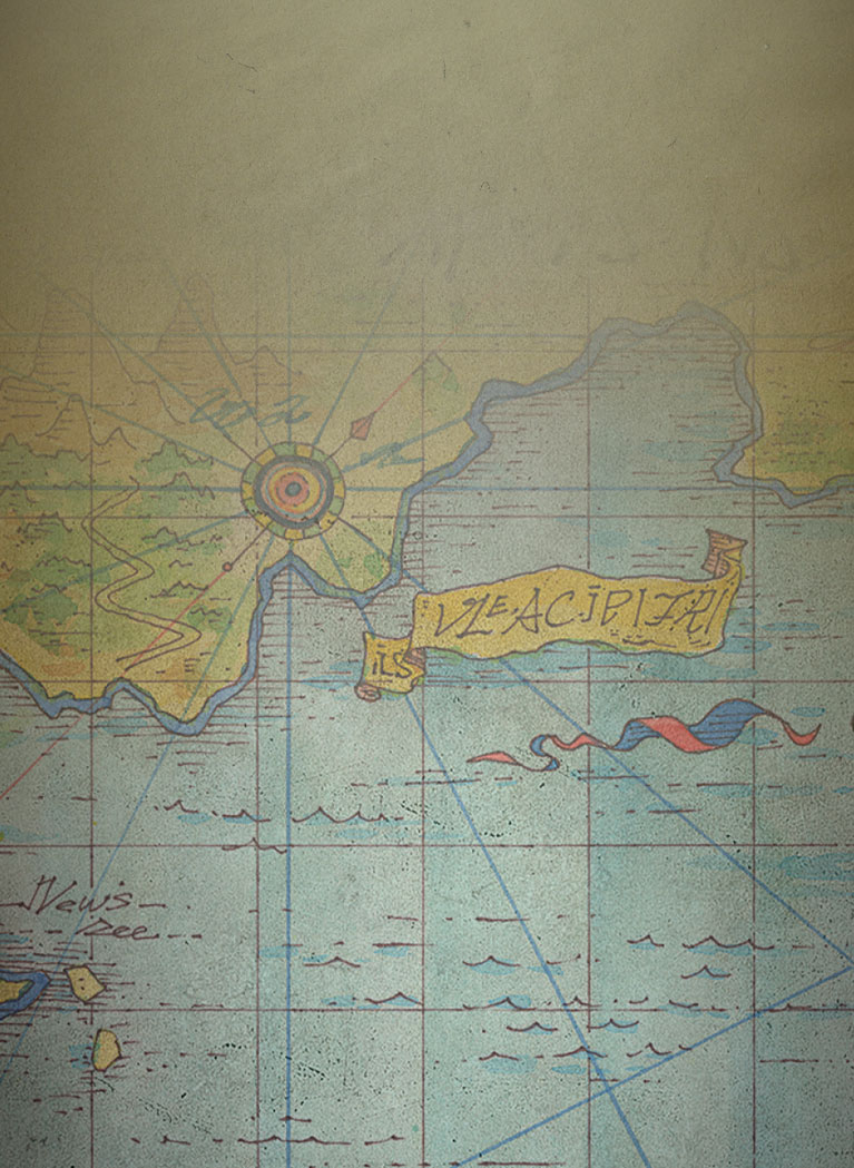 Pirate map with dirty Tan overlay