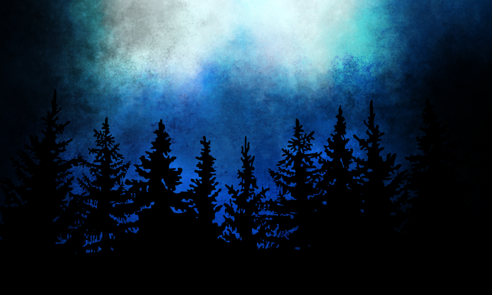 Woods background with cloudy sky featuring Blue/Teal gradient overlay