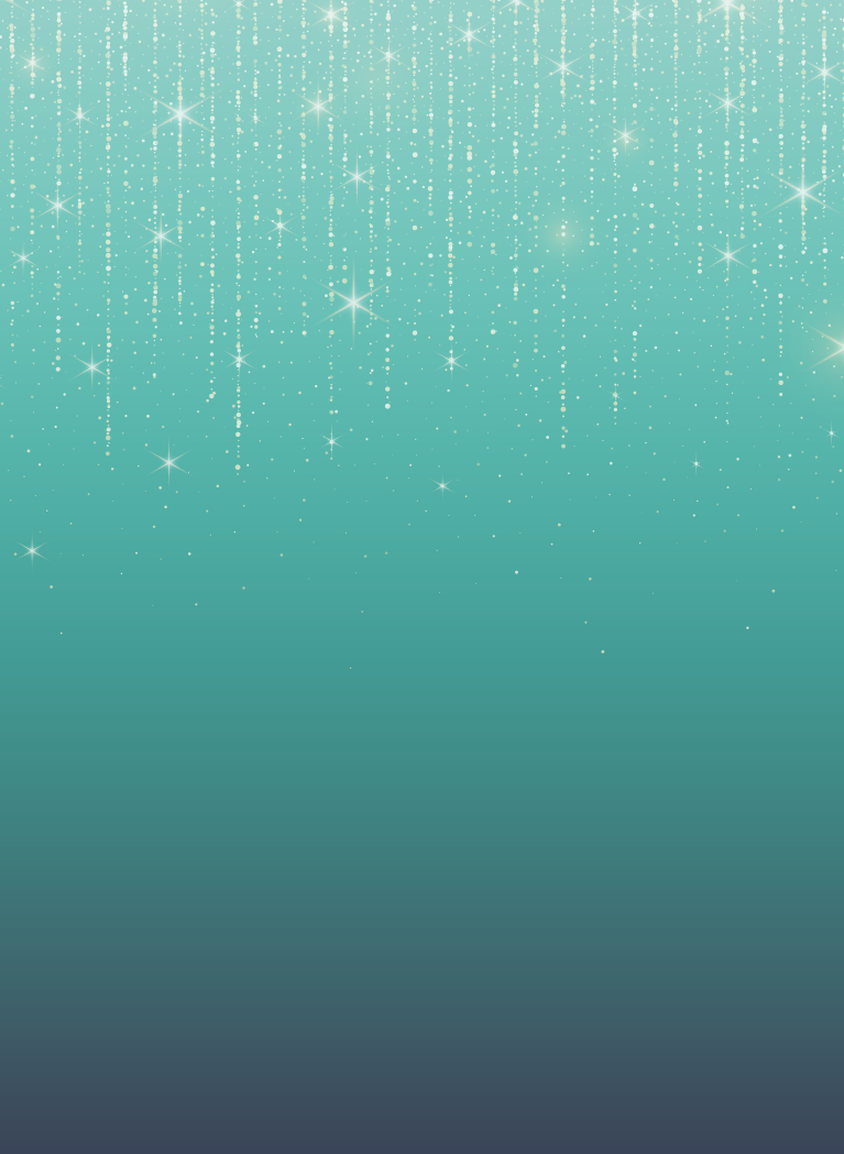 Teal to Black gradient background with shimmering stars pattern