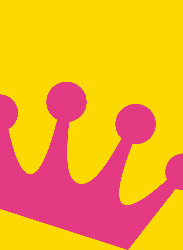 Bright Yellow background with Pink Funko crown
