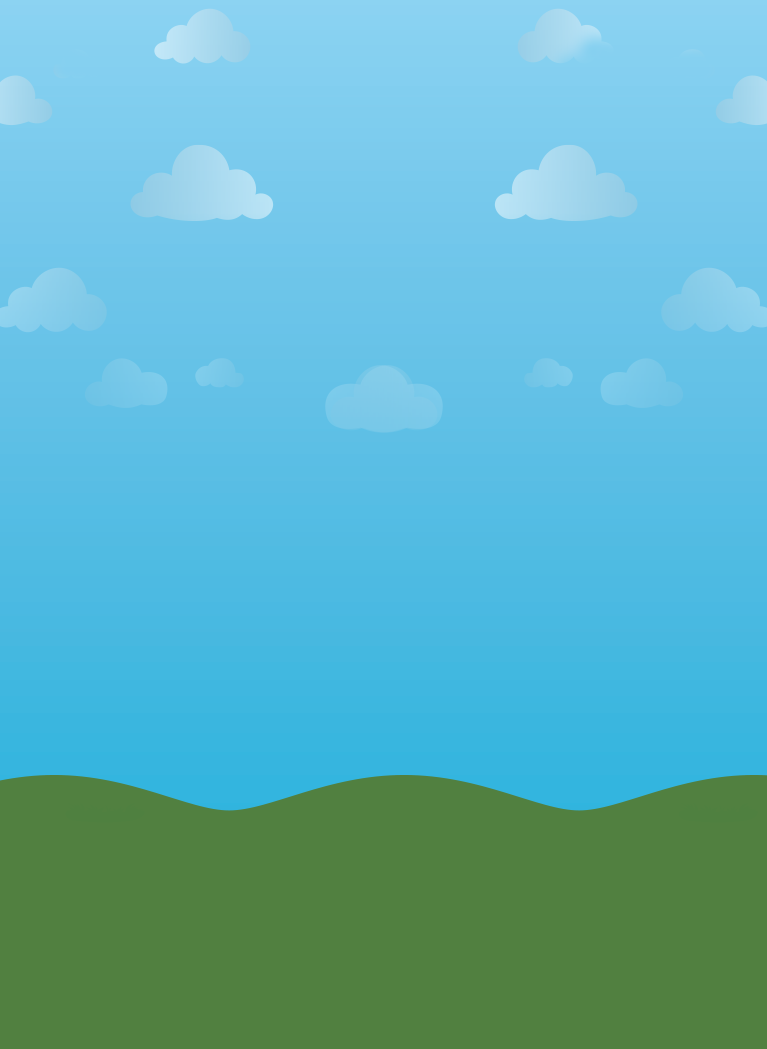 Cloudy Blue sky background with Green hills