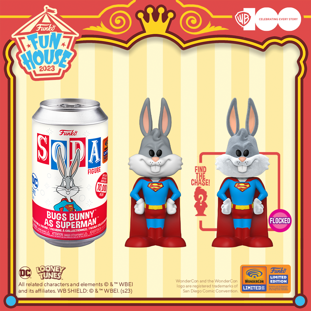 2023 WonderCon exclusive Funko SODA Bugs Bunny with flocked chase.