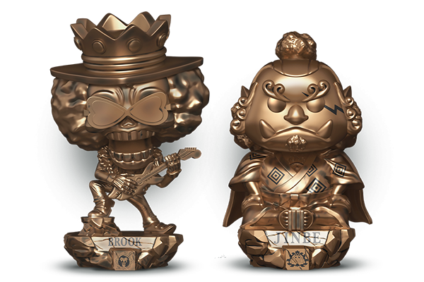 89144/89145 - Pop! Plus Jinbe Statue (Bronze) with Pop! Protector/Pop! Plus Brook Statue (Bronze) with Pop! Protector