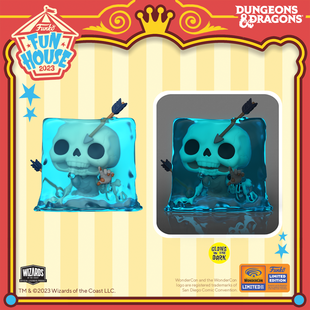 2023 WonderCon exclusive Pop! Gelatinous Cube and glow variant.